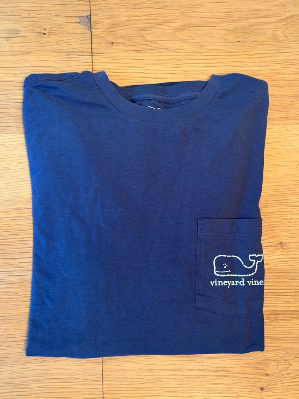 Vineyard Vines Navy Blue Pocket Tee with Whale Logo